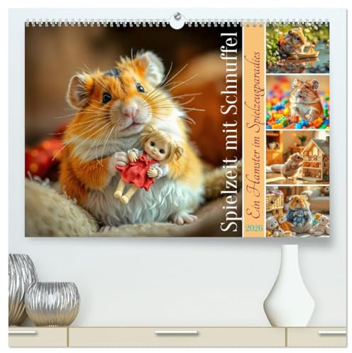 Spielzeit mit Schnuffel - Ein Hamster im Spielzeugparadies (hochwertiger Premium Wandkalender 2026 DIN A2 quer), Kunstdruck in Hochglanz: Süße Hamster ... ihr Lieblingsspielzeug (CALVENDO Tiere)