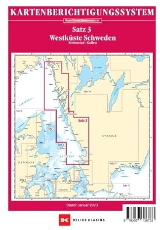 Berichtigung Sportbootkarten Satz 3: Westküste Schweden (Ausgabe 2023): Strömstad bis Kullen