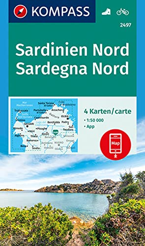 KOMPASS Wanderkarten-Set 2497 Sardinien Nord, Sardegna Nord (4 Karten) 1:50.000: inklusive Karte zur offline Verwendung in der KOMPASS-App. Fahrradfahren.