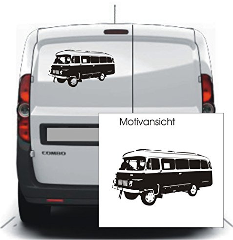 blattwerk-design KFZ Aufkleber - ROBUR Bus - Fahrzeuge - DDR - Kult/Farb- und Größenwahl - Oldtimer (300 mm x 120 mm, Schwarz)