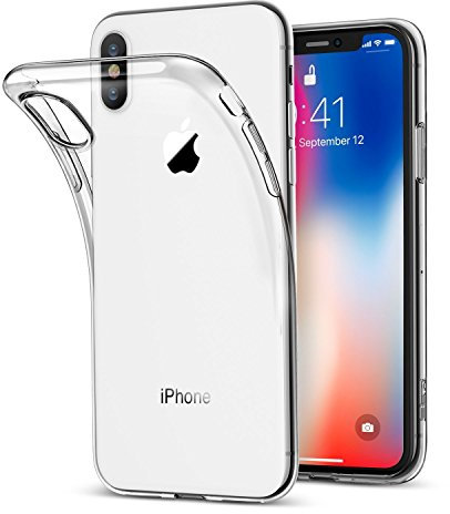 Mr.Gadget Solutions® iPhone X / XS Case, Crystal Clear Transparent Gel, Slim-Fit, Anti-Scratch, Shock Absorption, Supports Wireless Charging, 5.8 Apple iPhone X/iPhone 10 (2017 Release)