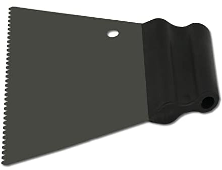 DEWEPRO® Spatola per colla, spatola trapezoidale da 3 mm, lama in acciaio inox e manico in plastica, larghezza 180 mm