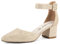 Greatonu Women Lady Sandals Party Wedding Closed Pointed Toe Mid Block Heels Ankle Strap Gold Glitter Mary Jane Court Shoes Size 7 UK