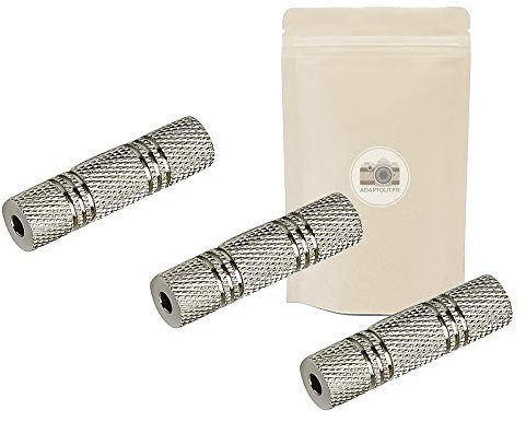 Adaptout X3 Coupleur Prise Mini Jack 3.5mm Femelle - Femelle Stereo Adaptateur Minijack 100% Metal Connecteur rallonge Cable Marque FRANÇAISE