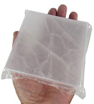 CircuitOffice 4 Flat Polished Selenite Charging Square/Plate/Tile Slab, Cleanse and Charge Crystals Or Gemstones, for Healing, Metaphysical, Meditation, Wicca, Decoration Or Gift