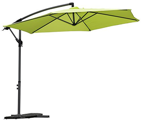 Angel Living 3M Jardin Cantilever Sombrilla Patio Exterior Paraguas Colgando Banana Sun Shade (Manzana Verde)