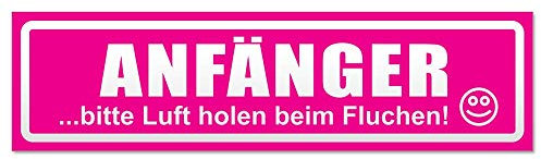 Kiwistar - Autoaufkleber - Anfänger - Bitte Luft Holen invertiert - Hinweis Aufkleber Sticker für Auto, Kfz, Fahrrad, PKW, LKW