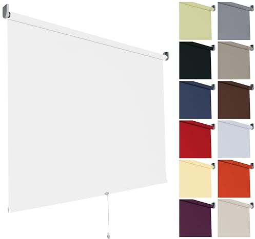 Springrollo Fenster Sonnenschutz Innen, 82 x 180 cm Weiß verdunkelnd