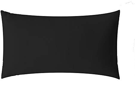 aqua-textil Luxury Bettwäsche zum Kombinieren 50 x 75 cm Kissenbezug schwarz Baumwolle Mako Satin Kopfkissenbezug