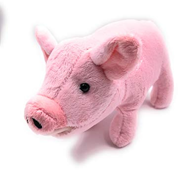 Onwomania Plüschtier Kuscheltier Stoff Tier Schwein rosa stehend 21 cm