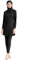CaptainSwim Women's Muslim Swimwear 3 Pieces Long Sleeve Full Cover Modest Islamic Hijab Swimsuit Set Bikini Beach Suit (UK, Alpha, XXL, Regular, Regular, Slim Girls, Black)