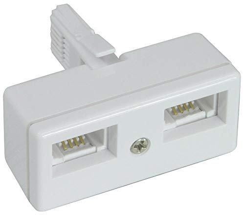 BT431A Adaptateur téléphonique double 4 fils Prise vers 2 prises BT431A Blanc