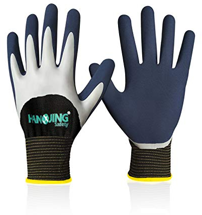 Unisun Waterproof Gardening Gloves for Women and Men with Thicken Latex Coating Waterproof Garden Labor Gloves for Working,Fishing,Cleaning,Camping(M)