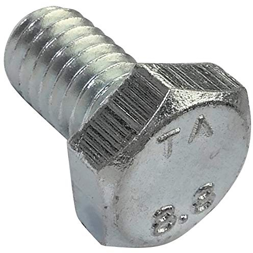 AERZETIX - Juego de 100 Pernos M6x10 - Cabeza Hexagonal - Ø6x10mm - DIN 933 - Clase 8.8 - Acero galvanizado - Bricolaje - Herramienta de montaje/Ferretería - C47300