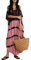 Bsubseach Robe de Plage Caftan Femme Grande Taille Kaftan Maxi Longue Tunique Bohème Boho Épaule Froide Djellaba Eté Boubou Kimono Pareo Noir Rose