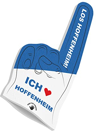 HIGH FIVE FINGERS Hoffenheim Fahne My City Flagge Schaumstoff Hand für Fussball, Handball, Leichtathletik | Fanartikel für Spiele, Stadion und Events | One Size | 40 x 20 x 2,5 cm