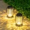 BXROIU Lot de 2 lanternes solaires d'extérieur en verre - Lampes solaires décoratives pour mariage, fête, jardin (blanc chaud)