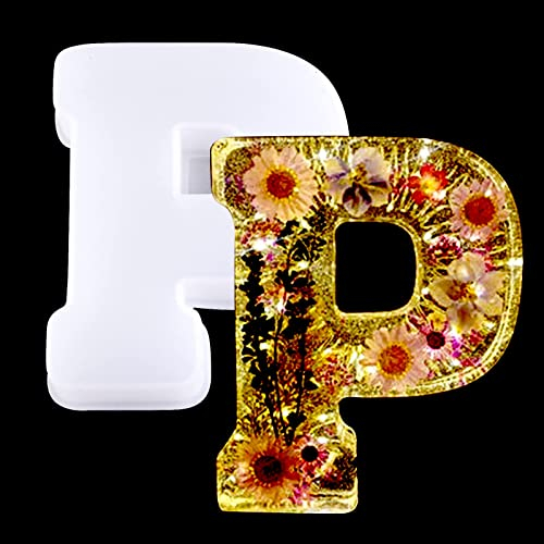 Epoda Molde de letras grandes de silicona, 15 cm, molde de fundición de resina epoxi para manualidades (P)