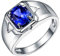 Ring Solitär Gold 750, Verlobungsring Gold 18 Karat Größe 58 (18.5) Tansanit Ring Herren 1,15 Karat