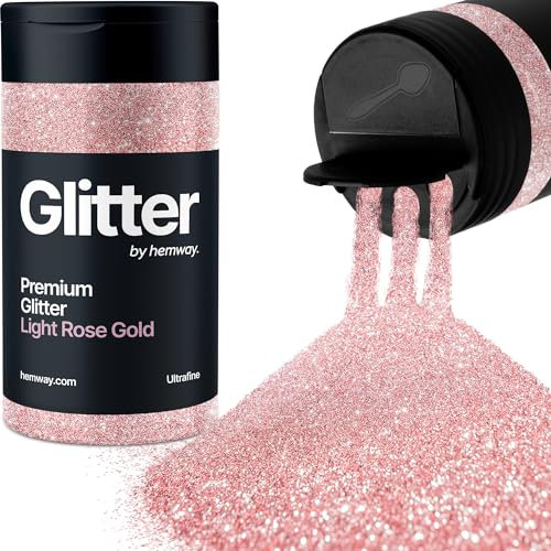 Hemway Oro Rosa Chiaro Porporina Ultrafine 130g/4.6oz Polvere Metallica Resina Artigianale Glitter Flake Paillettes per Bicchieri Epossidici, Capelli Viso Corpo Occhi Nail Art Festival
