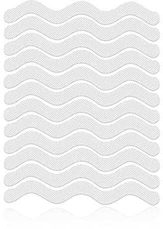 12 Pezzi Strisce antiscivolo per doccia, Adesivi antiscivolo vasca da bagno, Adesivi per bagno, Adesivi antiscivolo, Per superfici lisce come vasche bagno, Scale, Box doccia(Forma S)