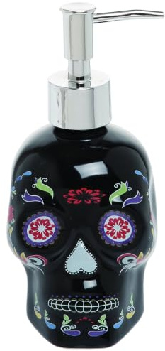 horror-shop Mehrfarbiger Day of The Dead Totenkopf Seifenspender für Halloween