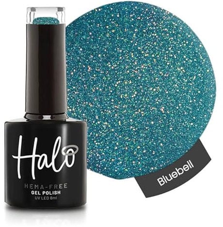 Halo Gel Polish 8ml - Bluebell. UV/LED Gel Nail Polish, Long Lasting & Easy To Apply. Nail Art Colours For Manicure & Pedicure. Gel Polish For Professional & Home Use.