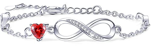 Tusuzik Muttertagsgeschenke Geschenk für Frauen,Armband für Frauen 925 Sterling Silber Infinity Armbänder Schmuck Geschenke für Mama