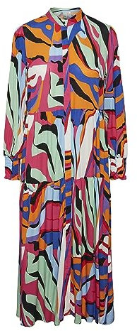 YAS alira LS-Maglietta a Maniche Lunghe Vestito, Fucsia Viola/AOP: Stampa Grafica, S Donna