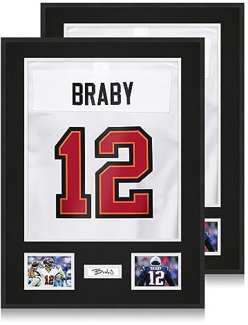 CCDCC Aluminium-Jersey-Rahmen, Vitrine, 2 Stück, leichter und langlebiger Metall-Jersey-Rahmen mit Matte, Pinnwand, bruchsicherem Plexiglas und Aufhängeset für Fußball, Baseball, Basketball,