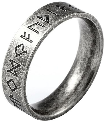 VELESAY Edelstahl Viking Herren Ring Wikinger Nordische Mythologie Ring Herren Viking Rune Ring Punk Biker Gothic Hip Pop Ring Viking Schmuck