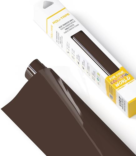 POLI-FLEX® TURBO® - Transferfolie für Textilien - Flexfolie zum Aufbügeln, Plotterfolie für DIY Shirts, Braun matt, 30,5 cm x 122 cm