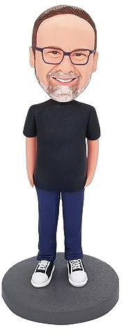 mydedor Benutzerdefinierte Wackelkopf-Figur, hochwertiger Polymerton, personalisierbar, handgefertigt, Geschenke für Freund, Vater, Mutter, Chef, Büro, Kollegen