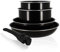 MENASTYL - SET DE 5 PIÈCES IRIS EN ALUMINIUM NOIR INDUCTION- 2 CASSEROLES 16/18CM + 2 POÊLES 22/26CM + 1 POIGNÉE AMOVIBLE - 6020437