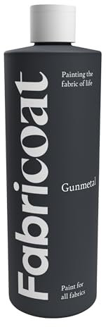 Fabricoat Fabric Paint – Restore or Change the Colour of Any Fabric - Paint Directly Onto Fabric - Transform Anything – Sofas, Lampshades, Car Interiors (500ml, Gunmetal)