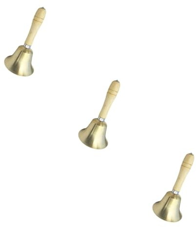 Vaguelly 3 STK Handglocke aus Silberstahl alte Handglocken Ton-Handglocke Teehandglocke aus Stahl Weihnachten Spielzeuge Spielzeug Baby-Handrasseln Jahrgang die Glocke rütteln Bambus