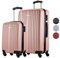 Slazenger Kofferset 2 Teilig - Handgepäck Koffer und Reisekoffer (M + XL) - ABS Trolley Hartschalenkoffer Set mit 360° Rädern - Kombinationsschloss - Rosé