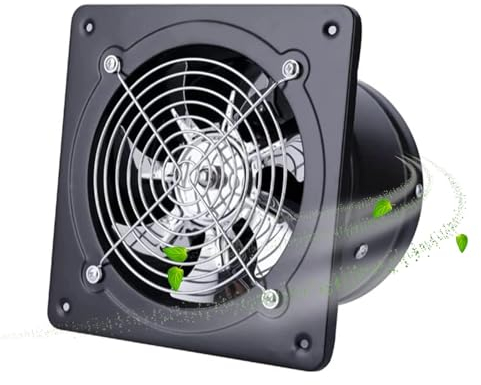 EUNEWR Ventilador extractor de tubo de 100 mm de diámetro, ventilador de baño con válvula de retorno, 140 m³/h, 25 W, ventilador axial silencioso, para casa, baño, cocina, garaje (negro)