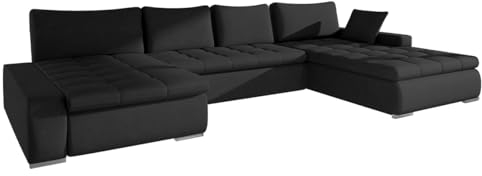 Mirjan24 Ecksofa Caro, Elegante U-Form Couch, Eckcouch mit Bettkasten und Schlaffunktion, Polsterecke, Couchgarnitur, Bettsofa für Wohnzimmer Wohnlandschaft (Velo 637)