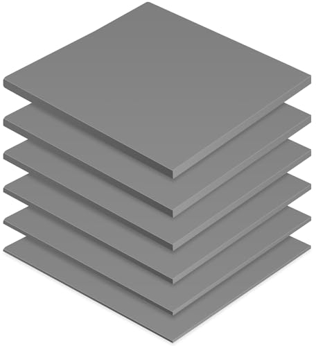 Frienda Thermo-Pad, 100 x 100 mm, 0,5 mm, 1 mm, 1,5 mm, 2 mm, 2,5 mm, 3 mm, hitzebeständig, leitfähige Silikon-Wärmeleitpads, Leitfähigkeit 6,0 W/m, für Laptop, Kühlkörper, CPU, GPU, LED-Kühler, Grau,