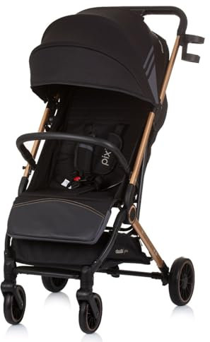 Chipolino Kinderwagen, Buggy Pixie zusammenklappbar Getränkehalter Korb 22 kg, Farbe:schwarz