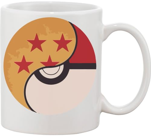 Functon+ Two Ball Ying Yang Style Anime Design Keramik Tasse Weiß