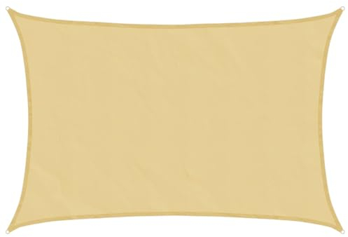 vidaXL Voile d'ombrage Sable 5x4 m 100% Polyester Oxford, bâche de Voile d'ombrage, auvent d'ombrage, auvent de fête, Voile d'ombrage de Patio