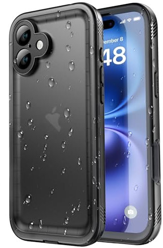 SPORTLINK for iPhone 16 Plus Waterproof Case - Shockproof Heavy Duty Front and Back Cover [Built in Screen/Camera Protector] 360 Full Body Protective [Dustproof][IP68 Underwater] Military Bumper-Black