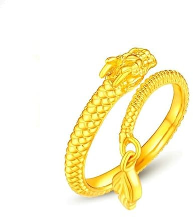 Stfery Trauringe 24 Karat Gold Ring Verlobung Gold Drachen Mit Anhänger Verlobungsring