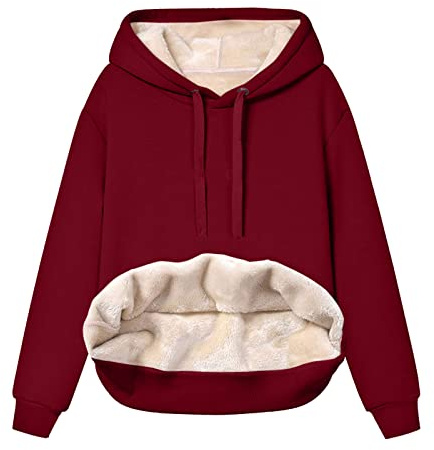 Pyjama Plaide Veste pour Femme Couleur Rose Pale Femmes épais Polaire à Capuche Sweat Polaire doublé Hiver Velours Chaud à Capuche col en V à Manches Pyjama Plaide Veste pour Femme Couleur Rose Pale