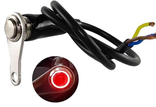 Gebildet 5A/12V Enganche Universal Acero Inoxidable LED Rojo Interruptor de Motocicleta Manillar de Encendido y Apagado Montaje Ajustable Interruptores a Prueba de Agua Botón