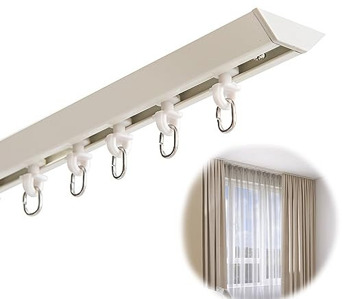 Aluminium-Vorhang, gerade, verschiebbar, für Raumteiler, Duschvorhang, weiß, 4,1 m
