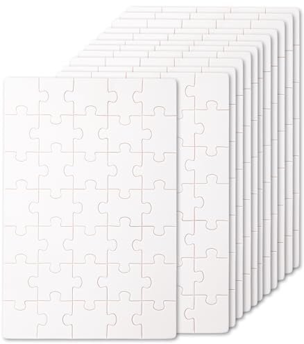 12 Stück Puzzle Selber Gestalten, Holz Puzzle Blanko 15×10 cm Weißes p-uzzle zum Bemalen Personalisiert Leeres P-uzzle Klein Kreative puzzl-e Weiß für Kinder Zum Malen (35 Teile)