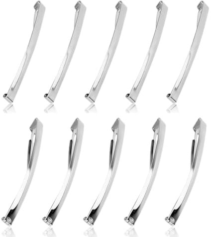 ZORTVUL 10er Pack Haarspangen, Französische Haarspangen, Rutschfest, Metall, Stahlfarben, Für Frauen mit feinem Haar, Klassisch, 7cm & 9cm, Büro, Party, Verabredung
